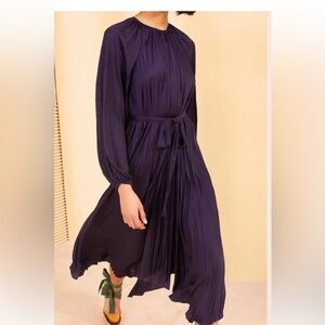Purple Pleated Dress